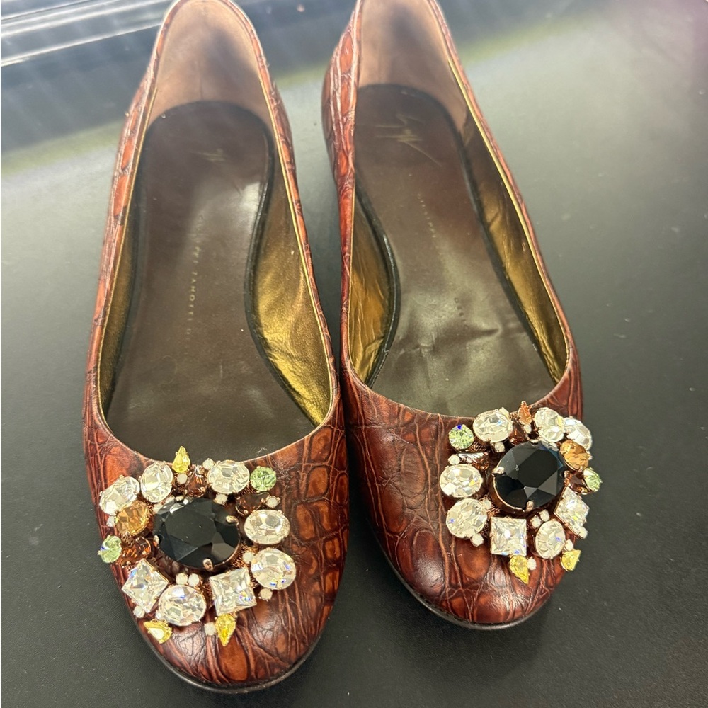 Giuseppe Zanotti Crocodile Women's Flats